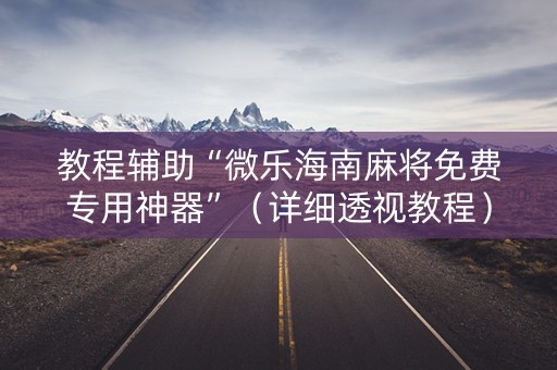 教程辅助“微乐海南麻将免费专用神器”（详细透视教程）-哔哩哔哩