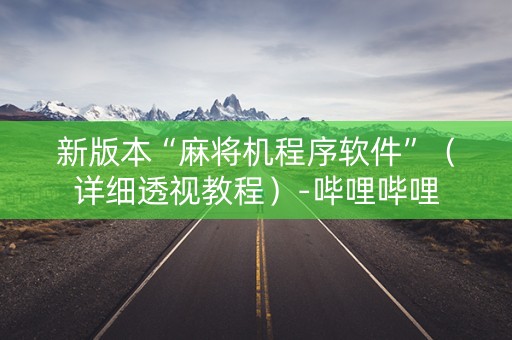 新版本“麻将机程序软件”（详细透视教程）-哔哩哔哩
