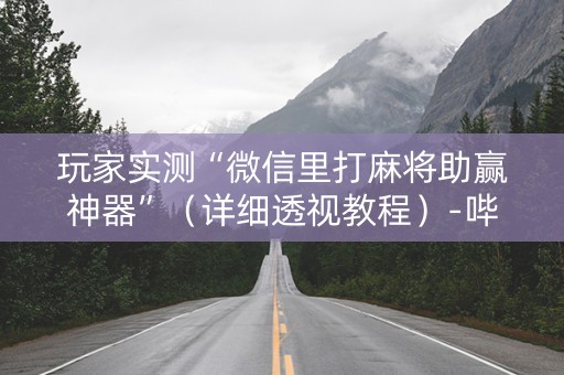 玩家实测“微信里打麻将助赢神器”（详细透视教程）-哔哩哔哩