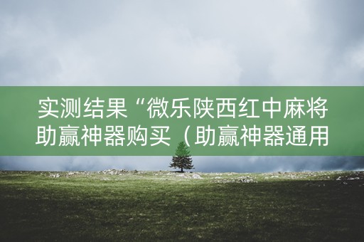 实测结果“微乐陕西红中麻将助赢神器购买（助赢神器通用版）