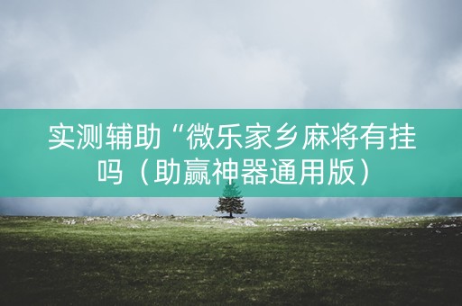 实测辅助“微乐家乡麻将有挂吗（助赢神器通用版）