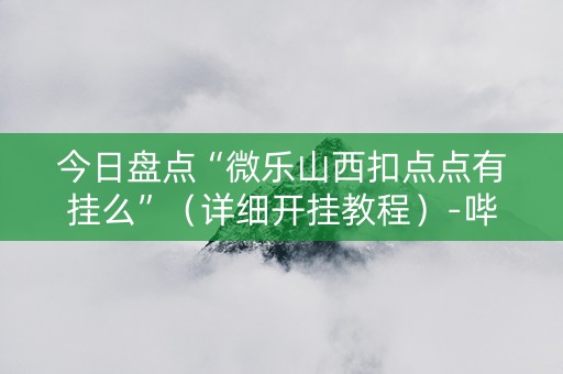 今日盘点“微乐山西扣点点有挂么”（详细开挂教程）-哔哩哔哩