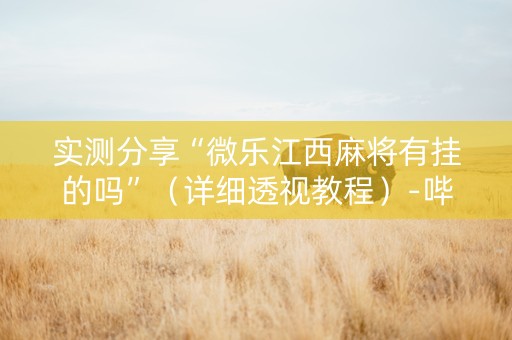 实测分享“微乐江西麻将有挂的吗”（详细透视教程）-哔哩哔哩