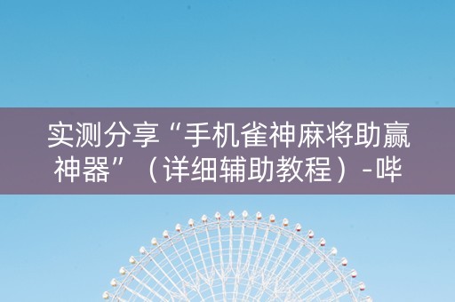 实测分享“手机雀神麻将助赢神器”（详细辅助教程）-哔哩哔哩