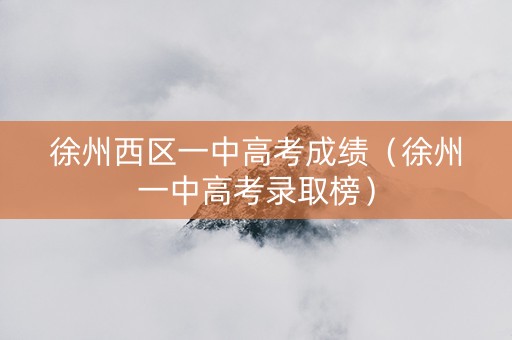 徐州西区一中高考成绩（徐州一中高考录取榜）