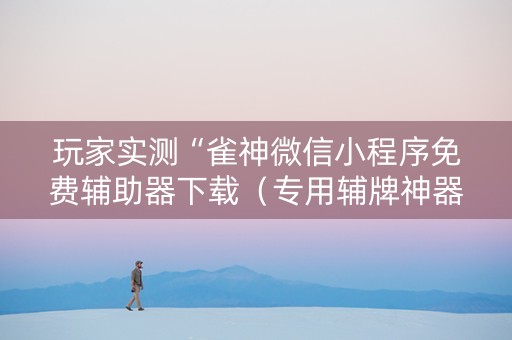 玩家实测“雀神微信小程序免费辅助器下载（专用辅牌神器免安装）