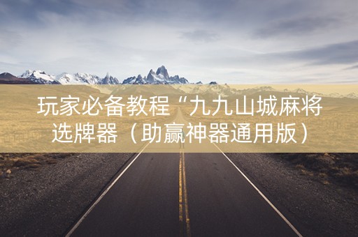 玩家必备教程“九九山城麻将选牌器（助赢神器通用版）