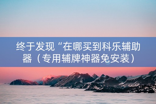 终于发现“在哪买到科乐辅助器（专用辅牌神器免安装）