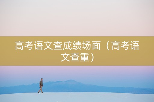 高考语文查成绩场面（高考语文查重）
