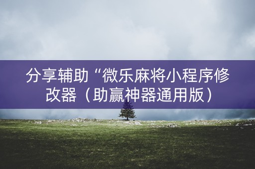 分享辅助“微乐麻将小程序修改器（助赢神器通用版）