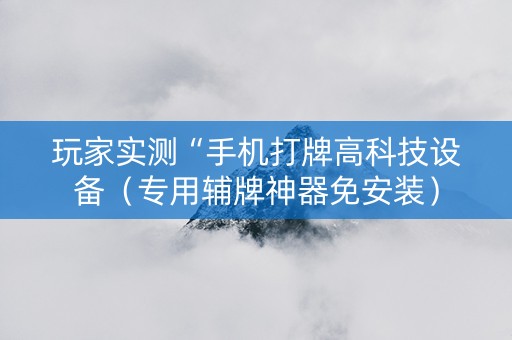 玩家实测“手机打牌高科技设备（专用辅牌神器免安装）