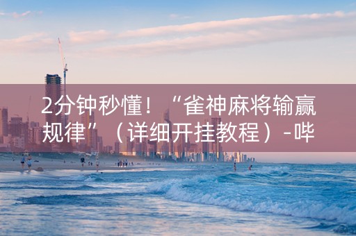 2分钟秒懂！“雀神麻将输赢规律”（详细开挂教程）-哔哩哔哩