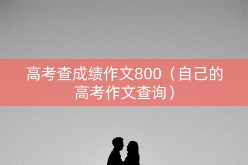 高考查成绩作文800（自己的高考作文查询）