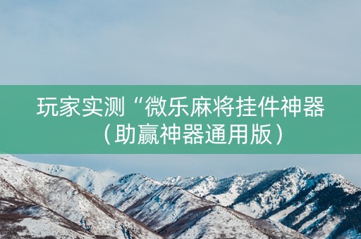 玩家实测“微乐麻将挂件神器（助赢神器通用版）