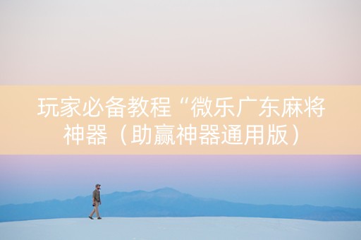 玩家必备教程“微乐广东麻将神器（助赢神器通用版）