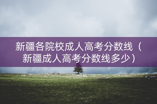 新疆各院校成人高考分数线（新疆成人高考分数线多少）