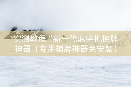 实测教程“新一代麻将机控牌神器（专用辅牌神器免安装）