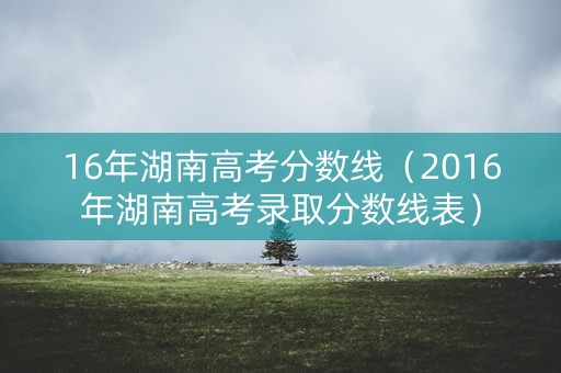 16年湖南高考分数线（2016年湖南高考录取分数线表）