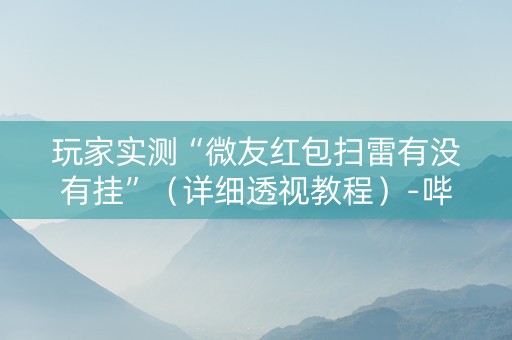 玩家实测“微友红包扫雷有没有挂”（详细透视教程）-哔哩哔哩