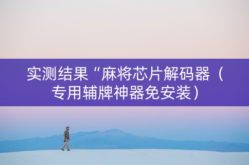 实测结果“麻将芯片解码器（专用辅牌神器免安装）