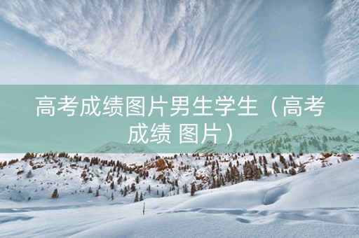 高考成绩图片男生学生（高考成绩 图片）
