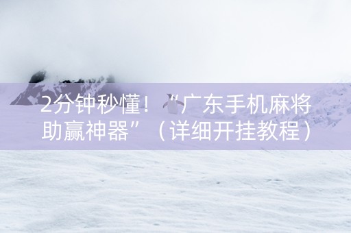 2分钟秒懂！“广东手机麻将助赢神器”（详细开挂教程）-哔哩哔哩