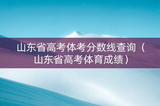 山东省高考体考分数线查询（山东省高考体育成绩）