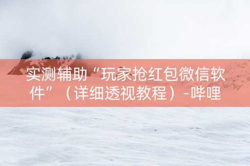 实测辅助“玩家抢红包微信软件”（详细透视教程）-哔哩哔哩