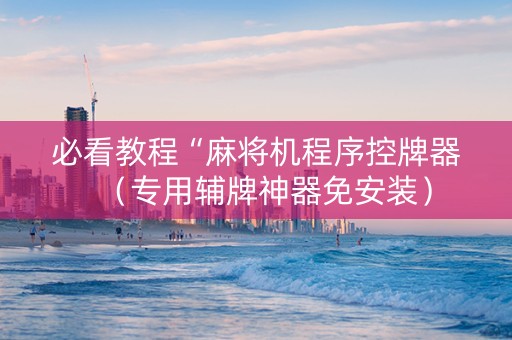 必看教程“麻将机程序控牌器（专用辅牌神器免安装）