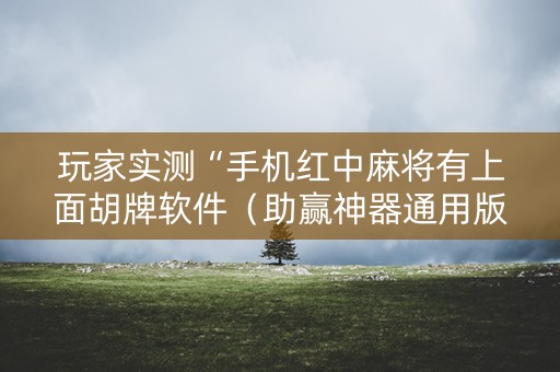 玩家实测“手机红中麻将有上面胡牌软件（助赢神器通用版）