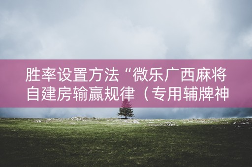 胜率设置方法“微乐广西麻将自建房输赢规律（专用辅牌神器免安装）