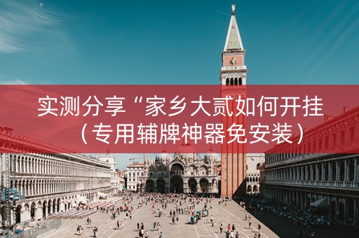 实测分享“家乡大贰如何开挂（专用辅牌神器免安装）
