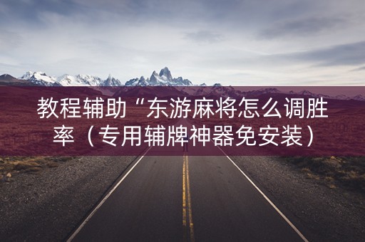 教程辅助“东游麻将怎么调胜率（专用辅牌神器免安装）