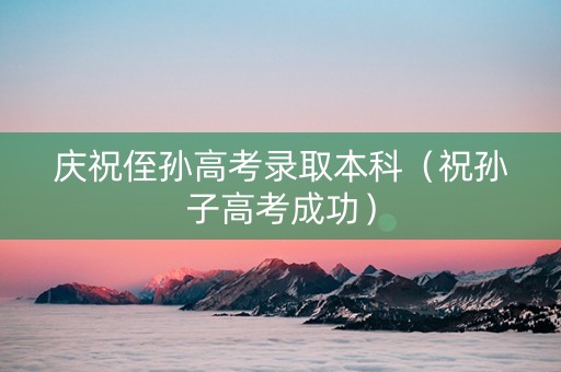 庆祝侄孙高考录取本科（祝孙子高考成功）
