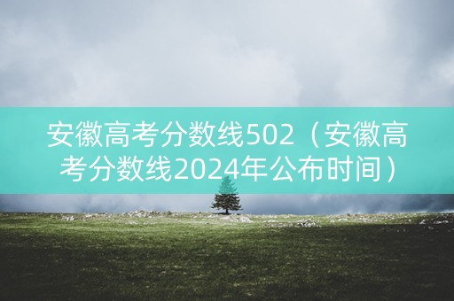 安徽高考分数线502（安徽高考分数线2024年公布时间）