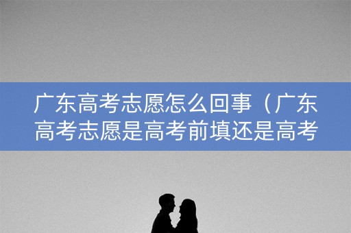 广东高考志愿怎么回事（广东高考志愿是高考前填还是高考后）