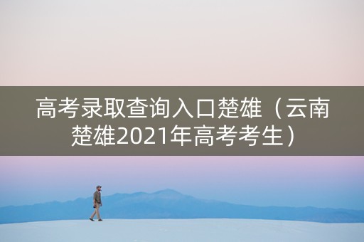 高考录取查询入口楚雄（云南楚雄2021年高考考生）