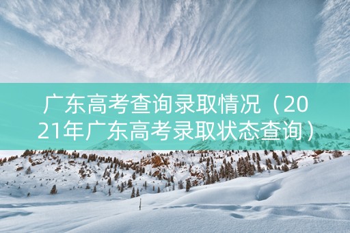 广东高考查询录取情况（2021年广东高考录取状态查询）