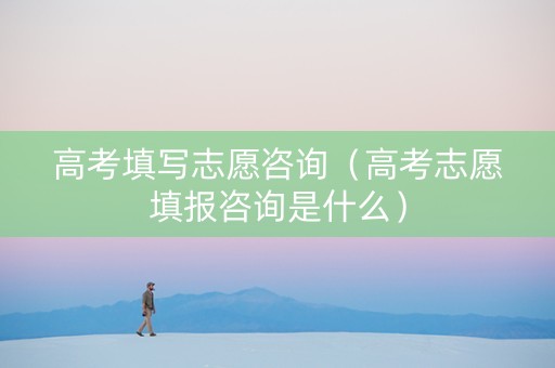 高考填写志愿咨询（高考志愿填报咨询是什么）