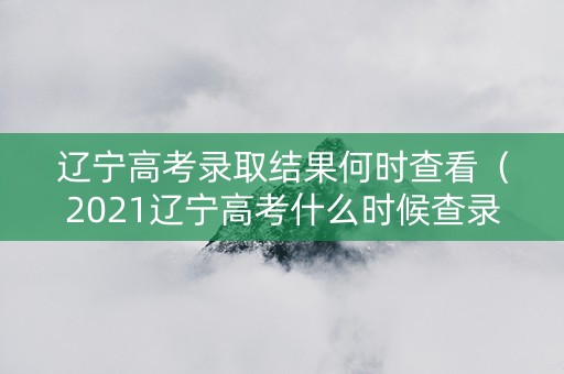 辽宁高考录取结果何时查看（2021辽宁高考什么时候查录取结果）