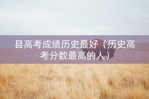 县高考成绩历史最好（历史高考分数最高的人）