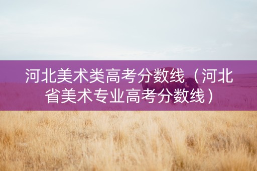 河北美术类高考分数线（河北省美术专业高考分数线）
