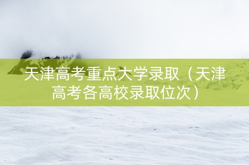 天津高考重点大学录取（天津高考各高校录取位次）