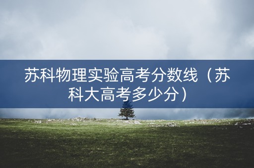 苏科物理实验高考分数线（苏科大高考多少分）