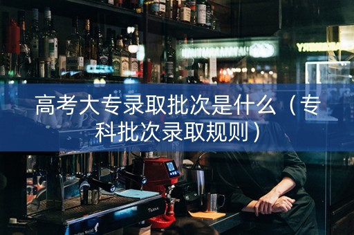 高考大专录取批次是什么（专科批次录取规则）