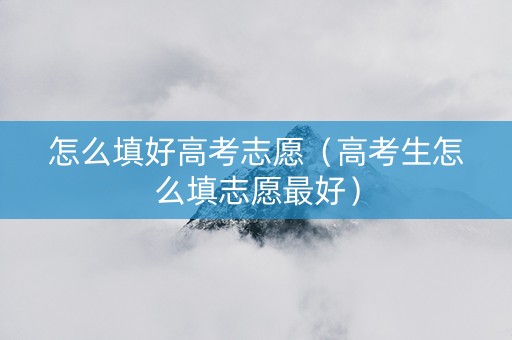 怎么填好高考志愿（高考生怎么填志愿最好）