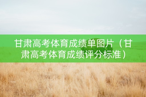 甘肃高考体育成绩单图片（甘肃高考体育成绩评分标准）