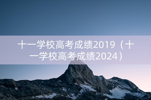 十一学校高考成绩2019（十一学校高考成绩2024）