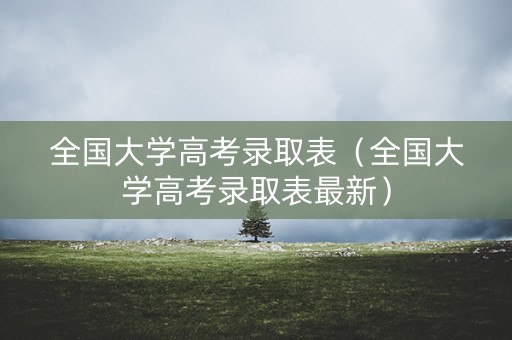 全国大学高考录取表（全国大学高考录取表最新）