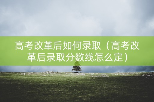 高考改革后如何录取（高考改革后录取分数线怎么定）